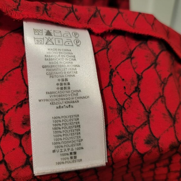 Michael Kors Women Red Long Sleeve Shirt Zip Animal Print Work Evening Small - Picture 11 of 16